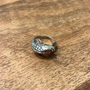 Fish Wrap Silver Colored Ring